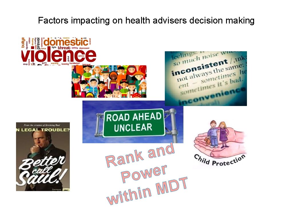 Factors impacting on health advisers decision making d n a k n Ra r