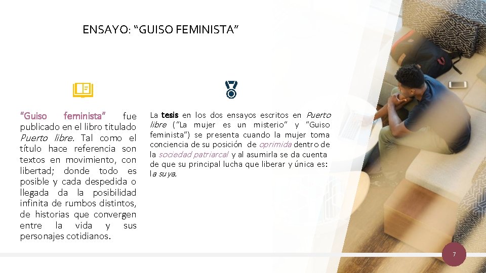 ENSAYO: “GUISO FEMINISTA” “Guiso feminista” fue publicado en el libro titulado Puerto libre. Tal ENSAYO: “GUISO FEMINISTA” “Guiso feminista” fue publicado en el libro titulado Puerto libre. Tal