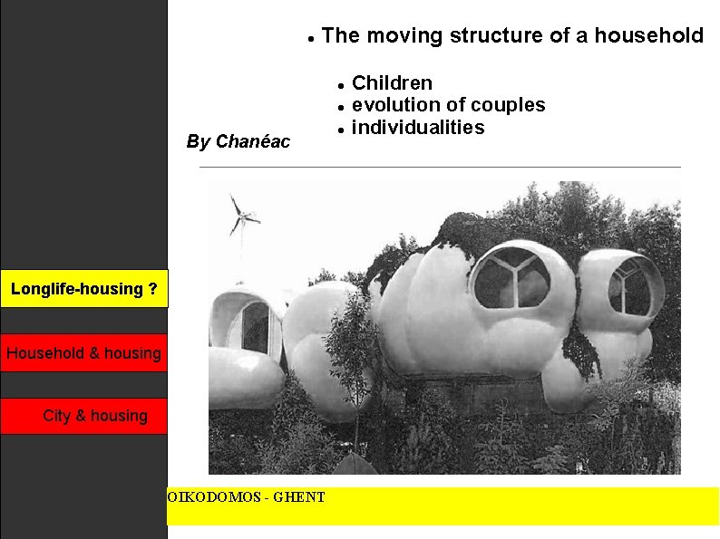  The moving structure of a household By Chanéac Longlife-housing ? Longlife-housing Household &