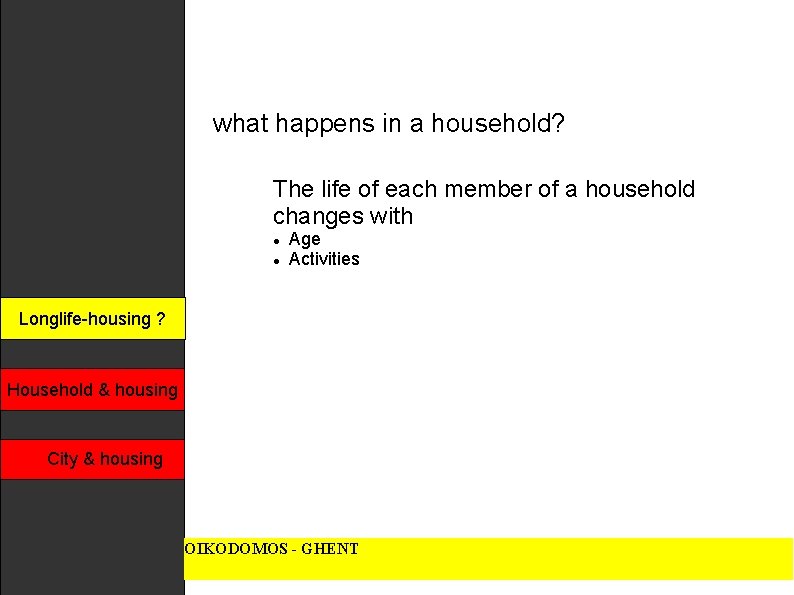 what happens in a household? The life of each member of a household changes