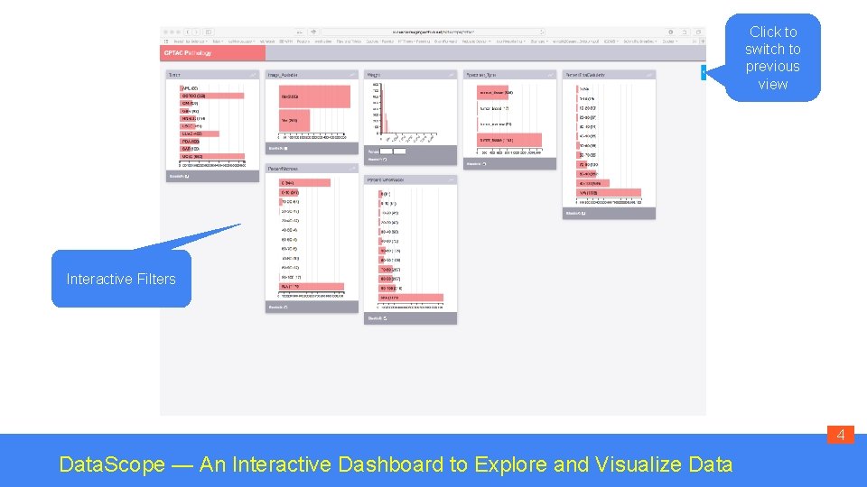 Click to switch to previous view Interactive Filters 4 Data. Scope — An Interactive