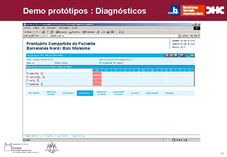 CHC Consultoria e Gestão Demo protótipos : Diagnósticos Título general da apresentação - Prontuário