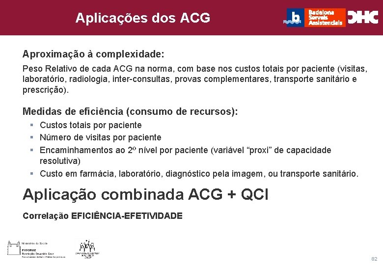 CHC Consultoria e Gestão Aplicações dos ACG Título general da apresentação - Aproximação à