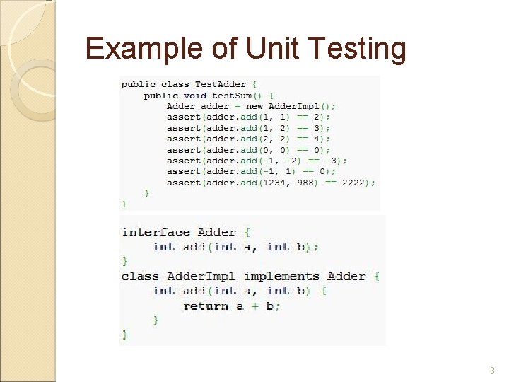 Example of Unit Testing 3 