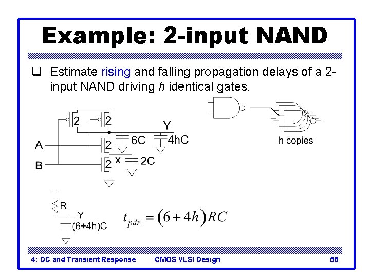 Example: 2 -input NAND q Estimate rising and falling propagation delays of a 2