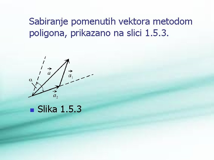 Sabiranje pomenutih vektora metodom poligona, prikazano na slici 1. 5. 3. n Slika 1.