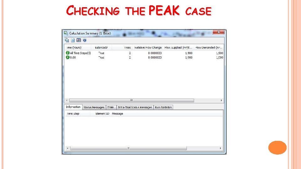 CHECKING THE PEAK CASE 