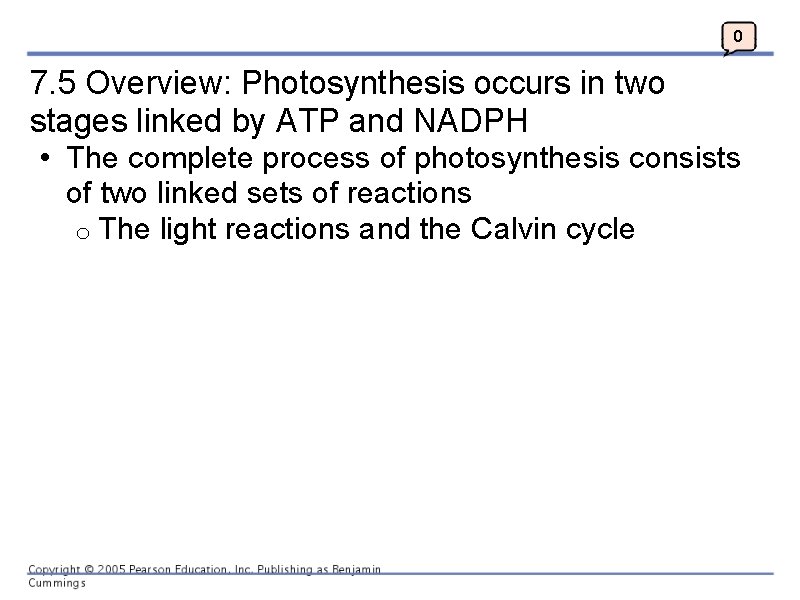 0 7. 5 Overview: Photosynthesis occurs in two stages linked by ATP and NADPH