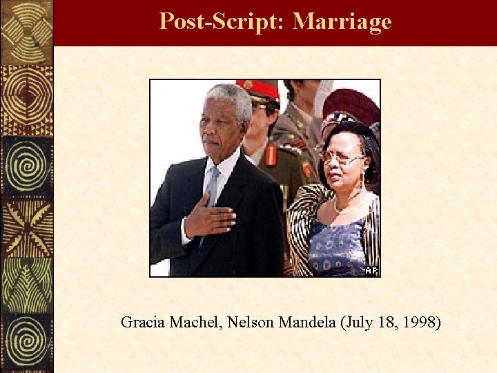 Post-Script: Marriage Gracia Machel, Nelson Mandela (July 18, 1998) 