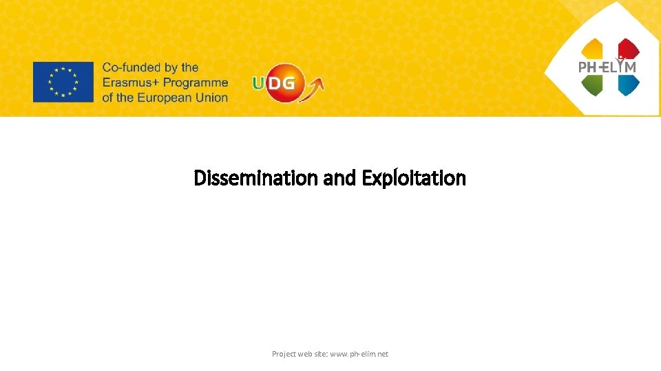 Dissemination and Exploitation Project web site: www. ph-elim. net 