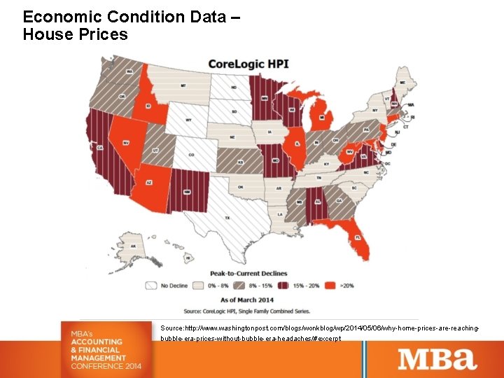 Economic Condition Data – House Prices Source: http: //www. washingtonpost. com/blogs/wonkblog/wp/2014/05/06/why-home-prices-are-reachingbubble-era-prices-without-bubble-era-headaches/#excerpt 