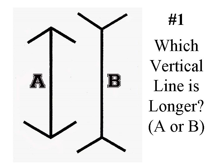 #1 Which Vertical Line is Longer? (A or B) 