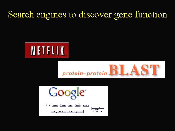 Search engines to discover gene function 