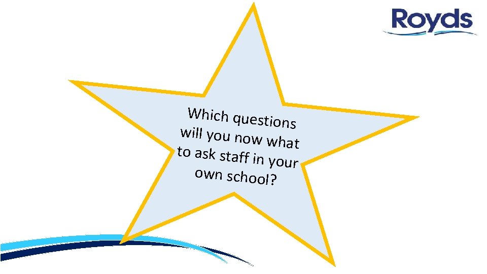 Which quest ions will you now what to ask staff i n your own