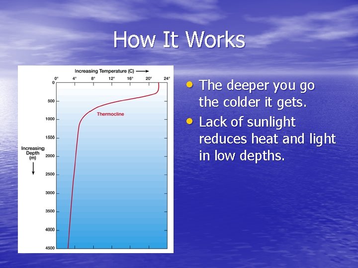 How It Works • The deeper you go • the colder it gets. Lack