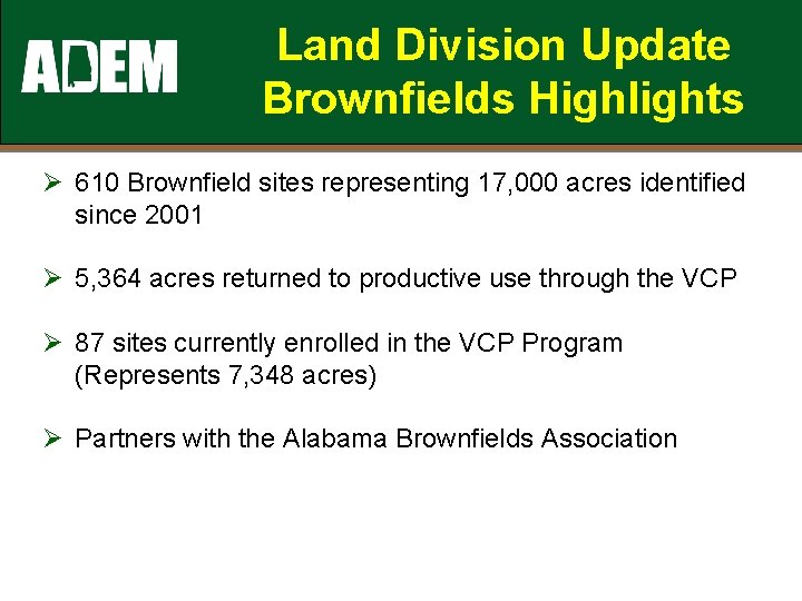 Land Division Update 3 rd Annual Environmental Professionals