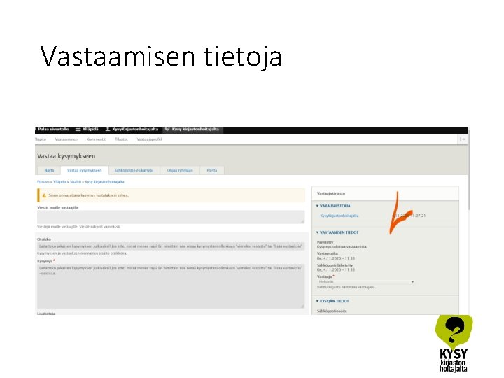 Vastaamisen tietoja 