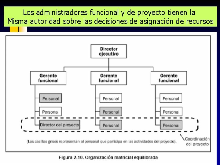 Los administradores funcional y de proyecto tienen la Misma autoridad sobre las decisiones de