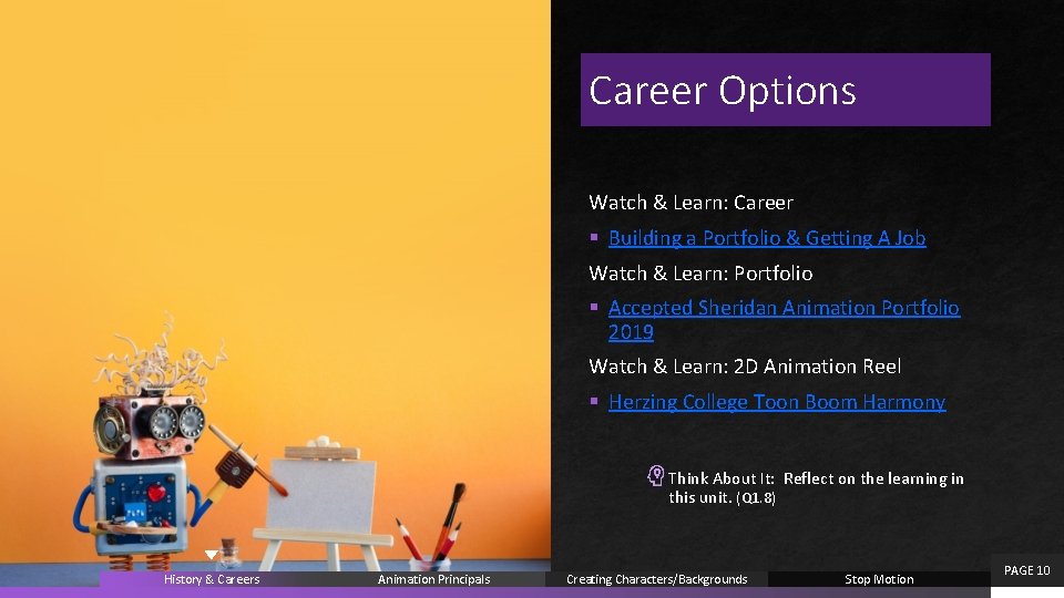 Career Options Watch & Learn: Career § Building a Portfolio & Getting A Job
