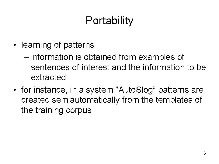 Portability Exercise Sample Processing of large document collections Part 9 Information