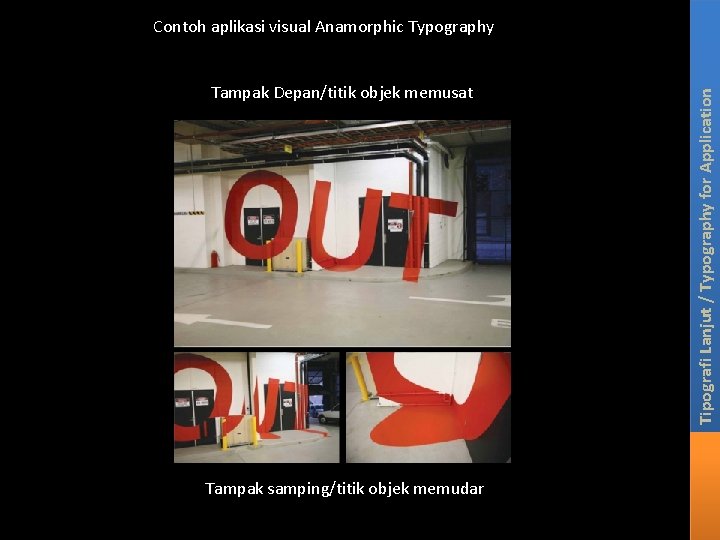 Tampak Depan/titik objek memusat Tampak samping/titik objek memudar Tipografi Lanjut / Typography for Application