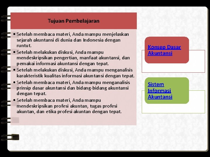 Tujuan Pembelajaran • Setelah membaca materi, Anda mampu menjelaskan sejarah akuntansi di dunia dan Tujuan Pembelajaran • Setelah membaca materi, Anda mampu menjelaskan sejarah akuntansi di dunia dan