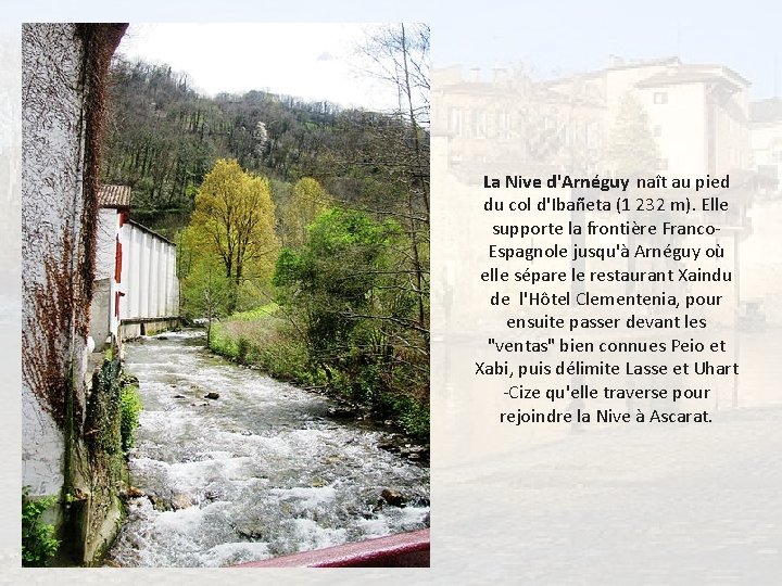 La Nive d'Arnéguy naît au pied du col d'Ibañeta (1 232 m). Elle supporte