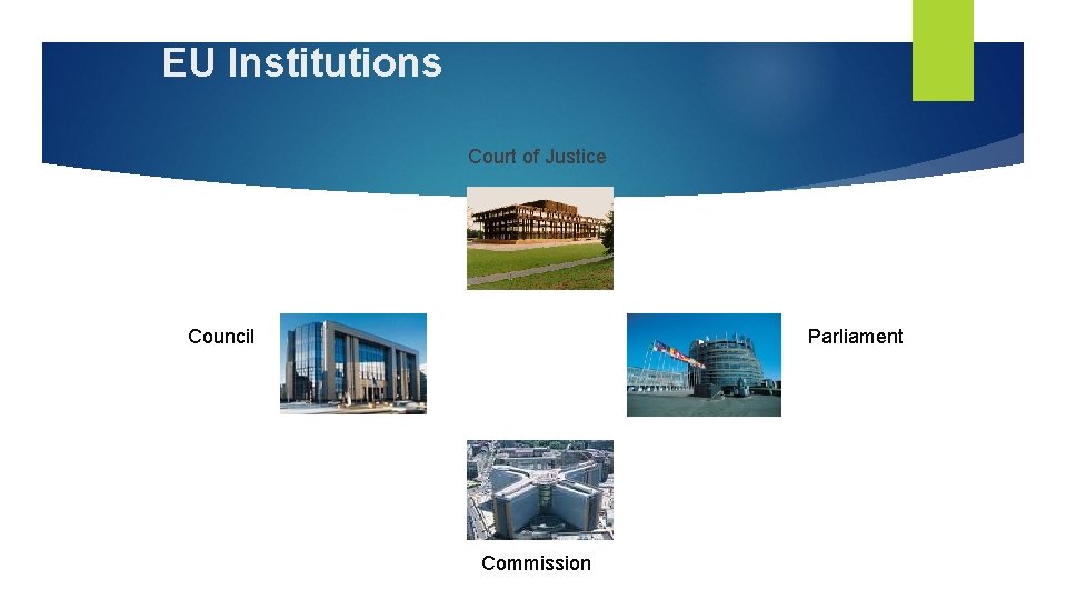 EU Institutions Court of Justice Council Parliament Commission 