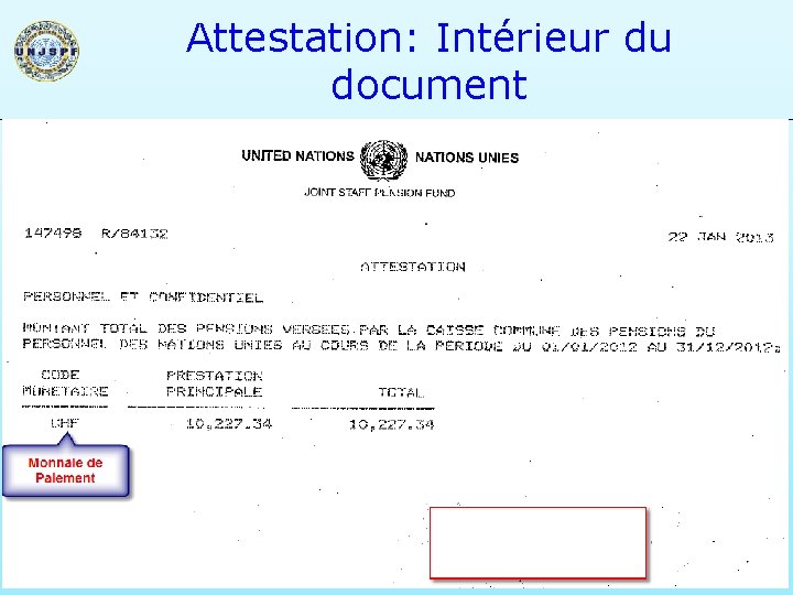 Attestation: Intérieur du document 36 