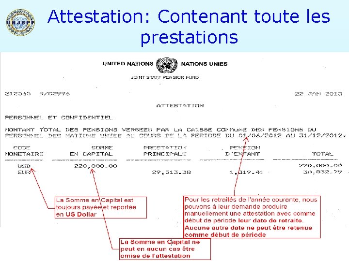 Attestation: Contenant toute les prestations 37 