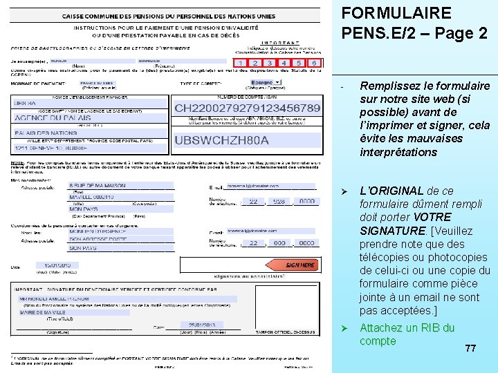 FORMULAIRE PENS. E/2 – Page 2 - Remplissez le formulaire sur notre site web