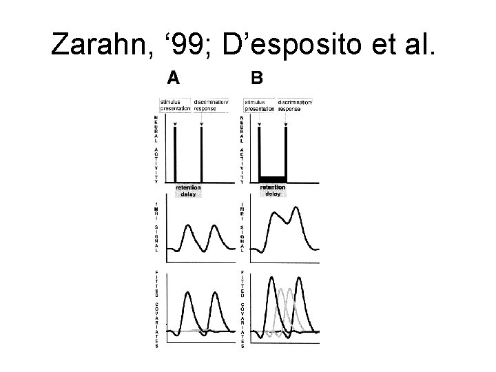 Zarahn, ‘ 99; D’esposito et al. 