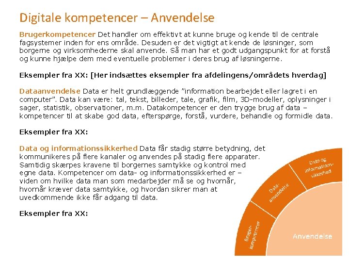 Digitale kompetencer – Anvendelse Brugerkompetencer Det handler om effektivt at kunne bruge og kende