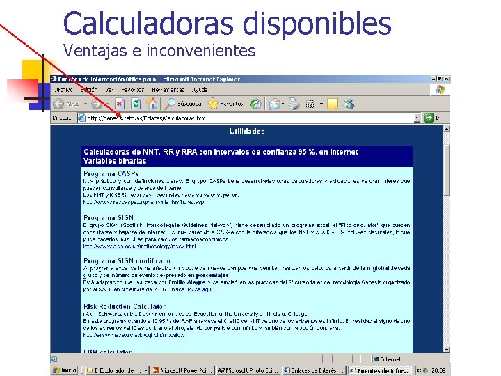 Calculadoras disponibles Ventajas e inconvenientes 