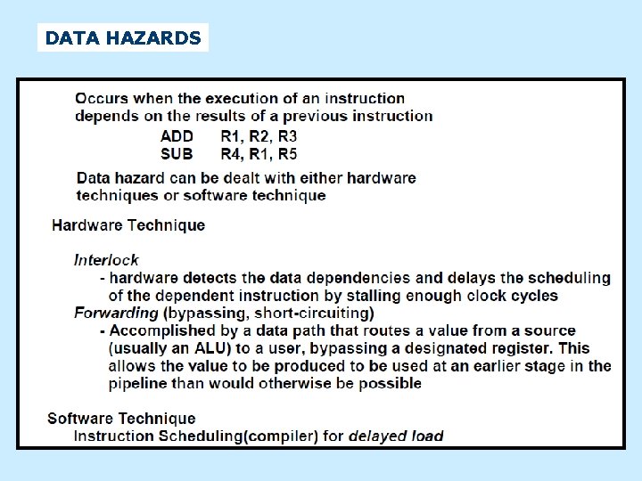 DATA HAZARDS 