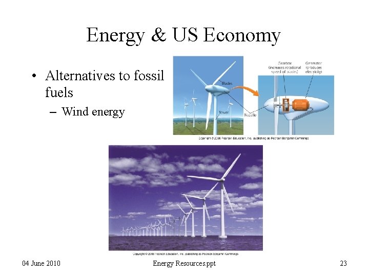 Energy & US Economy • Alternatives to fossil fuels – Wind energy 04 June