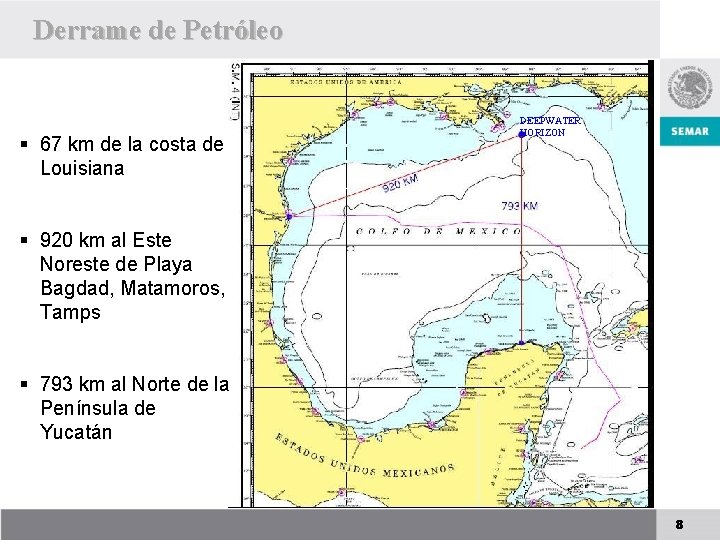 Derrame de Petróleo DEEPWATER HORIZON § 67 km de la costa de Louisiana §