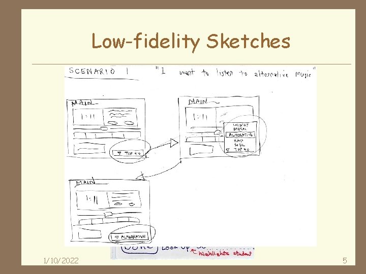 Low-fidelity Sketches 1/10/2022 5 