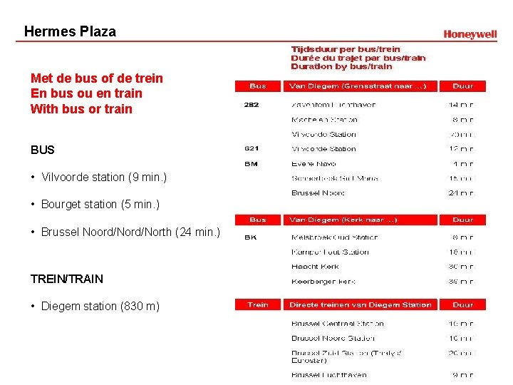 Hermes Plaza Met de bus of de trein En bus ou en train With