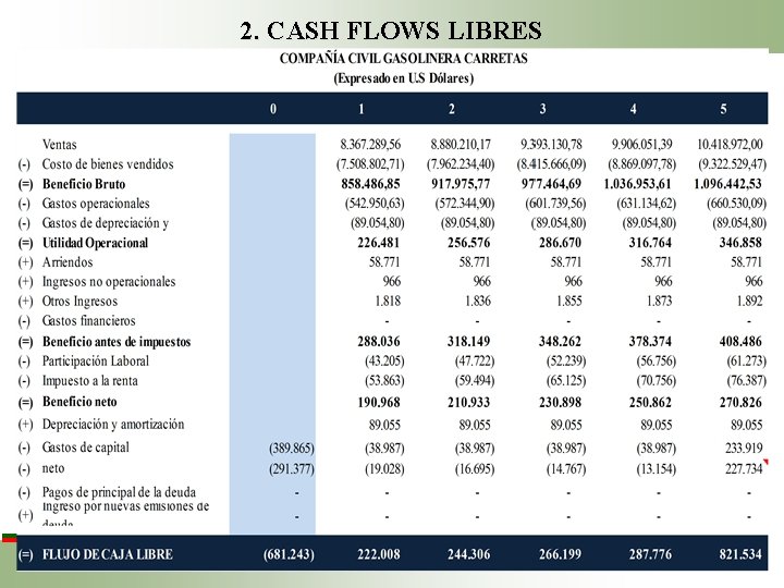 2. CASH FLOWS LIBRES 