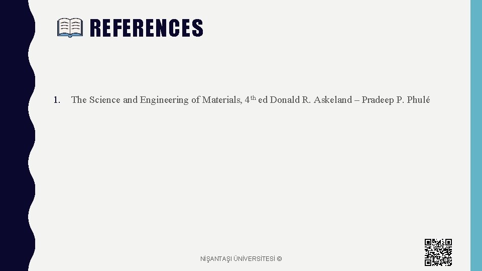 REFERENCES 1. The Science and Engineering of Materials, 4 th ed Donald R. Askeland