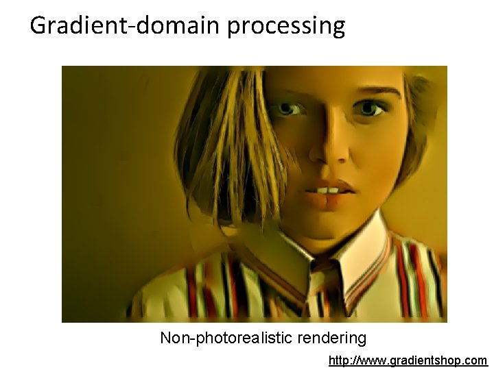 Gradient-domain processing Non-photorealistic rendering http: //www. gradientshop. com 