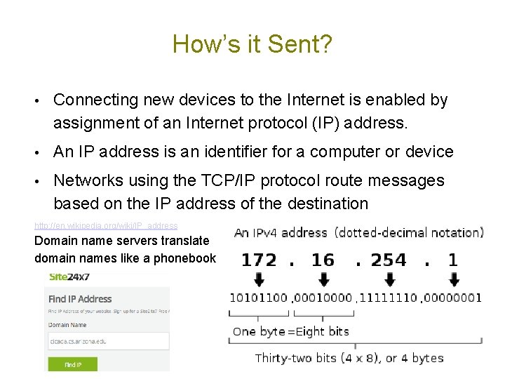 How’s it Sent? • Connecting new devices to the Internet is enabled by assignment