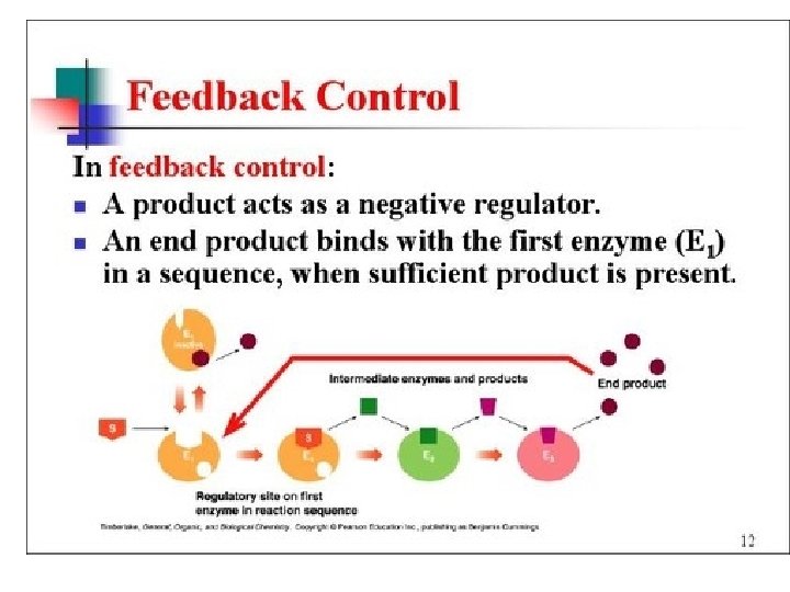 Enzyme Inhibitors • Regulator or feedback - used to control a sequence of reactions