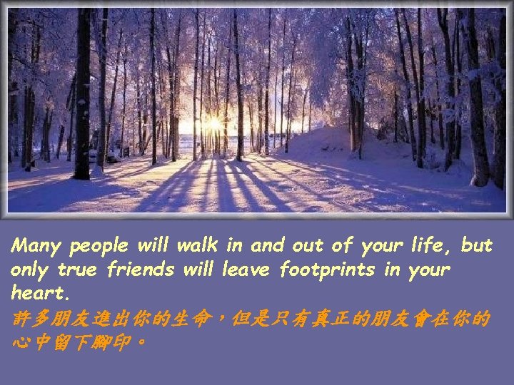 Many people will walk in and out of your life, but only true friends