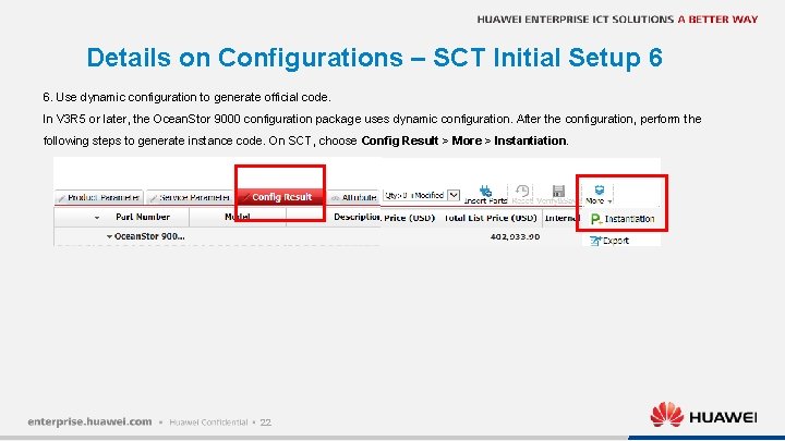 Details on Configurations – SCT Initial Setup 6 6. Use dynamic configuration to generate
