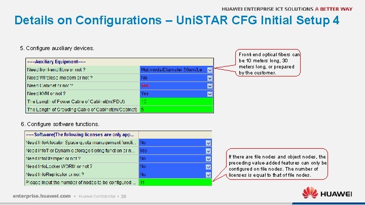 Details on Configurations – Uni. STAR CFG Initial Setup 4 5. Configure auxiliary devices.