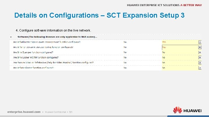 Details on Configurations – SCT Expansion Setup 3 4. Configure software information on the