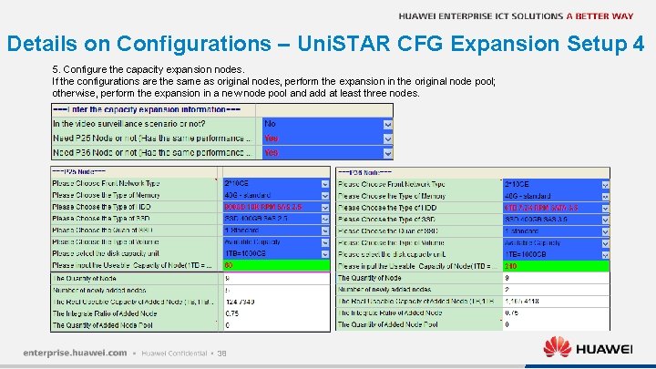 Details on Configurations – Uni. STAR CFG Expansion Setup 4 5. Configure the capacity