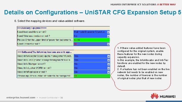 Details on Configurations – Uni. STAR CFG Expansion Setup 5 6. Select the mapping